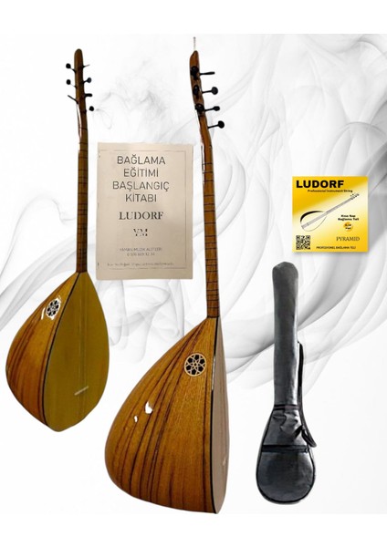 Kısa Sap Saz Üst Seviye ÇALIŞMA KİTABI + KILIF + TEL + TEZENE - HEDİYEE Kaliteli Bağlama