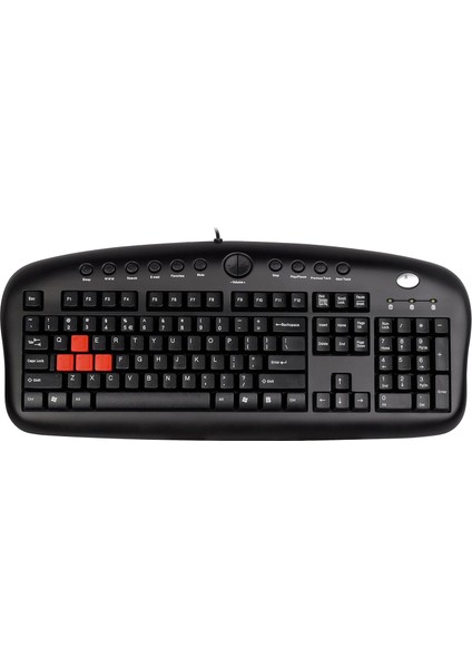A4 Tech KB-28G Q Türkçe Multimedya Gaming (Oyuncu) Klavye, Oyunculara Özek Kaucuk Değiştirilebilir (A,s,w,d ) Tuşlar Siyah