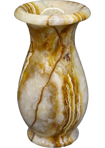 Doğal Oniks Taş Lale Vazo – Şık ve Dekoratif El Işçiliği fiyatları