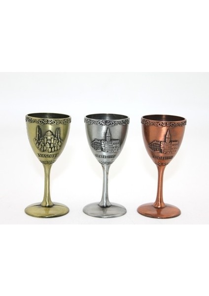 Metal İstanbul Yöresel Kadeh Bardak 1 Adet