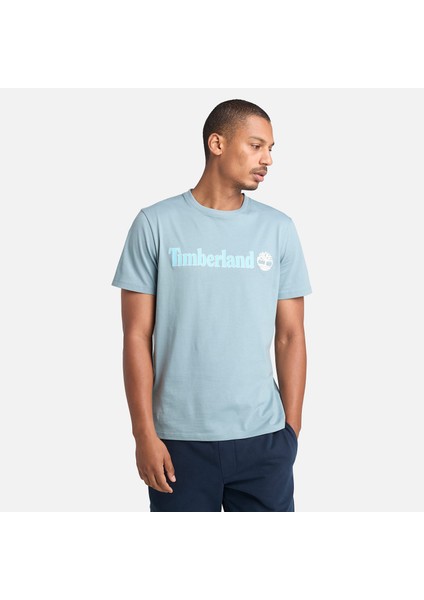 Kennebec Rıver Linear Logo Short Sleeve Erkek Mavi Tshirt TB0A5UPQ7581