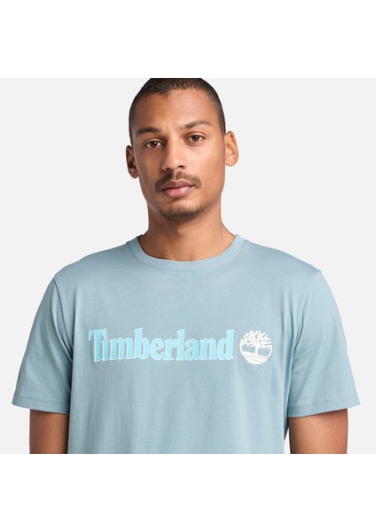 Kennebec Rıver Linear Logo Short Sleeve Erkek Mavi Tshirt TB0A5UPQ7581 fırsatları
