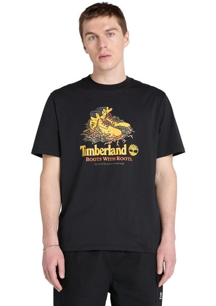 Front Boot Graphic Tee Erkek Siyah Tshirt TB0A6DJ10011 modelleri