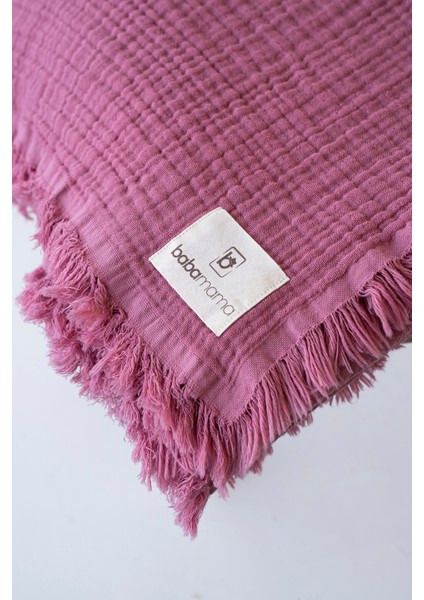 4 Katlı Muslin Battaniye Nar Çiçeği %100 Pamuk I Güvenilir I Şık I Kullanışlı 110X120