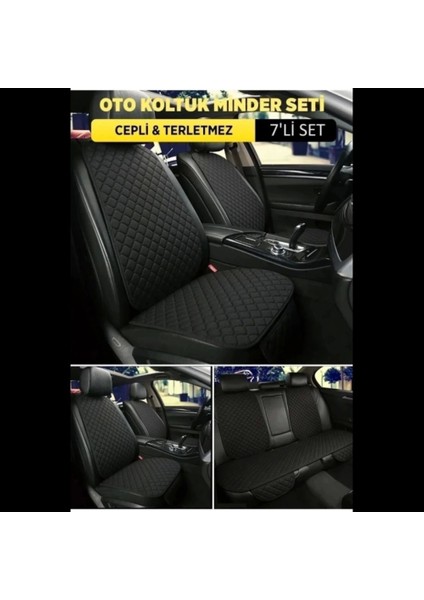 Bmw E30 Uyumlu Terletmez Kumaş Minterletmez Kumaş 7 Parça Full Takım Siyah-Siyah