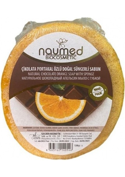 Çikolata Portakal Özlü Doğal Süngerli Sabun 130 gr