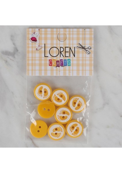 Sarı 8 Li Ayak Izi Düğme - 443