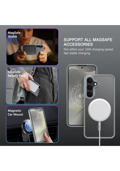 Galaxy S25 Plus Uyumlu Kılıf Kamera Korumalı Magsafe Kablosuz Şarj Özellikli Mat Arka Yüzeyli Kapak fiyatları