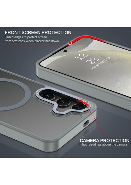 Galaxy S25 Plus Uyumlu Kılıf Kamera Korumalı Magsafe Kablosuz Şarj Özellikli Mat Arka Yüzeyli Kapak fırsatları