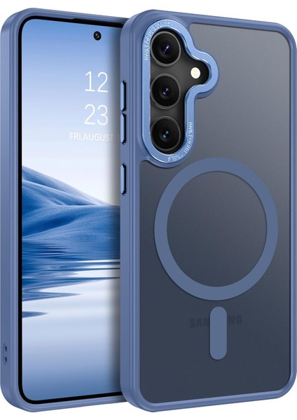 Galaxy S25 Plus Uyumlu Kılıf Kamera Korumalı Magsafe Kablosuz Şarj Özellikli Mat Arka Yüzeyli Kapak