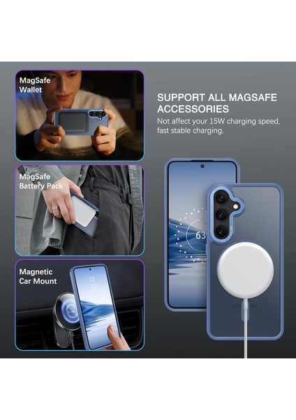 Galaxy S25 Plus Uyumlu Kılıf Kamera Korumalı Magsafe Kablosuz Şarj Özellikli Mat Arka Yüzeyli Kapak fiyatları
