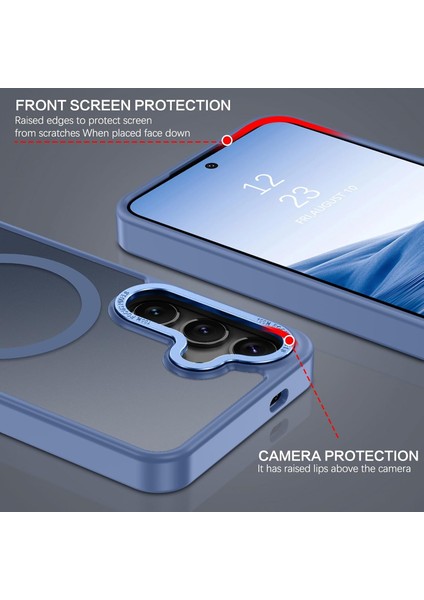 Galaxy S25 Plus Uyumlu Kılıf Kamera Korumalı Magsafe Kablosuz Şarj Özellikli Mat Arka Yüzeyli Kapak fırsatları