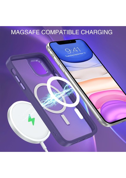 Iphone 11 Uyumlu Kılıf Magsafe Şarj Destekli Kamera Korumalı Buzlu Transparan Renkli Slikon Kapak fırsatları