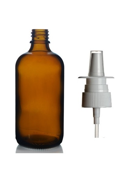 100 ml Kahverengi Cam Şişe, Burun Spreyi, 24 Adet Nazal Spreyli, Ecza Şişesi