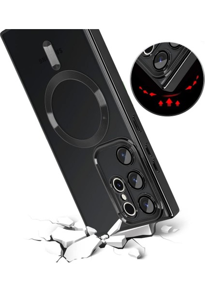 Galaxy S25 Uyumlu Kılıf Kamera Korumalı Magsafe Kablosuz Şarj Özellikli Krom Arka Yüzeyli Kapak fırsatları