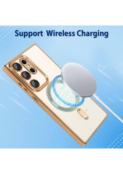 Galaxy S25 Uyumlu Kılıf Kamera Korumalı Magsafe Kablosuz Şarj Özellikli Krom Arka Yüzeyli Kapak fiyatları