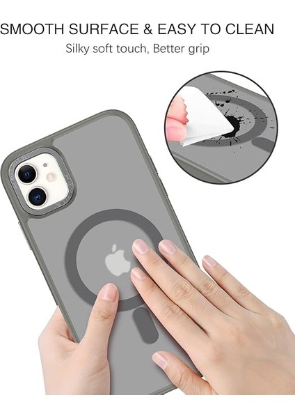 Iphone 11 Uyumlu Kılıf Magsafe Şarj Destekli Kamera Korumalı Buzlu Transparan Renkli Slikon Kapak indirimleri