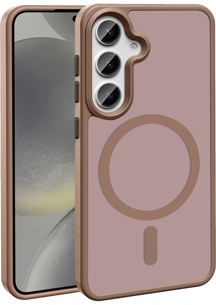 Galaxy S25 Plus Uyumlu Kılıf Kamera Korumalı Magsafe Kablosuz Şarj Özellikli Mat Arka Yüzeyli Kapak