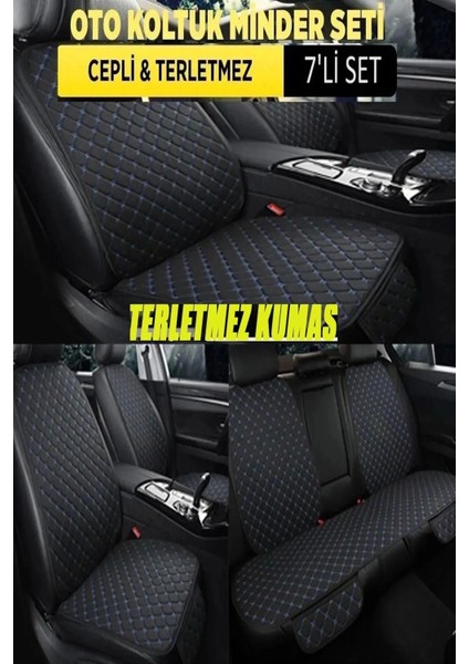 Mercedes Sl Uyumlu Terletmez Kumaş Minterletmez Kumaş 7 Parça Full Takım Siyah