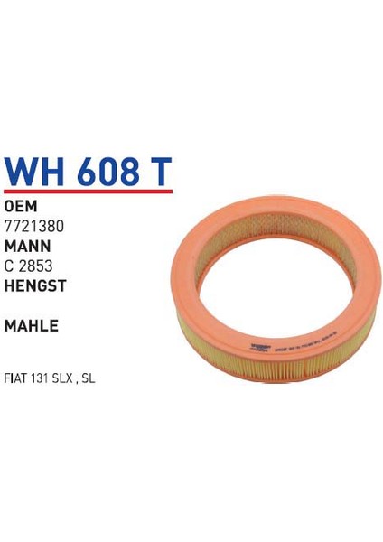 Wh608T Oem 7721380 Fiat Doğan SLX-SL Hava Filtre