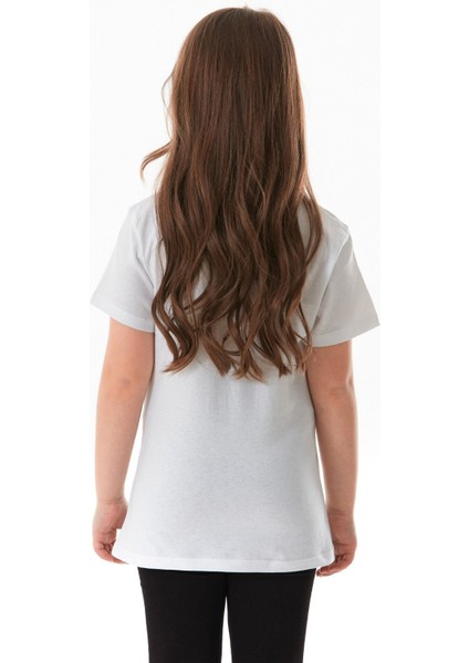 %100 Pamuk Simli Love Yazı Baskılı Kız Çocuk Tişört fırsatları