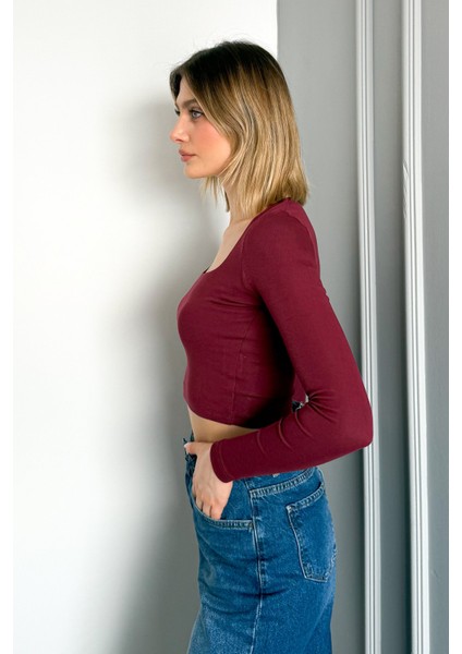 Kadın Kare Yaka Uzun Kol Bluz 21650 fiyatları