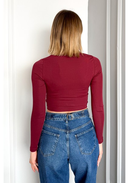 Kadın Kare Yaka Uzun Kol Bluz 21650 modelleri