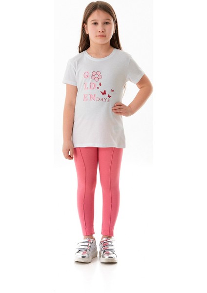 %100 Pamuk Golden Days Baskılı Kız Çocuk Tişört fiyatları
