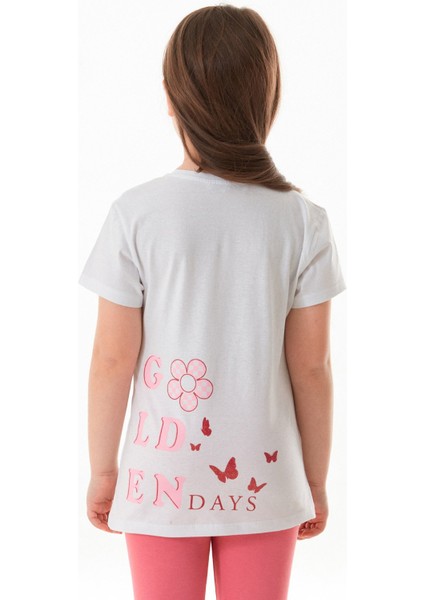 %100 Pamuk Golden Days Baskılı Kız Çocuk Tişört indirimleri