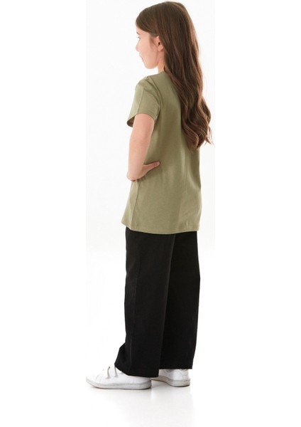 %100 Pamuk Simli Love Yazı Baskılı Kız Çocuk Tişört indirimleri