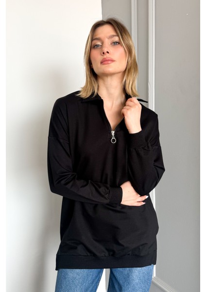Kadın Polo Yaka Fermuarlı Yaka Tunik 6059