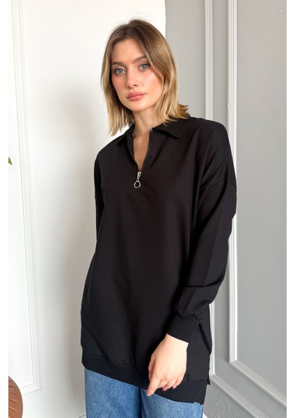 Kadın Polo Yaka Fermuarlı Yaka Tunik 6059 fiyatları