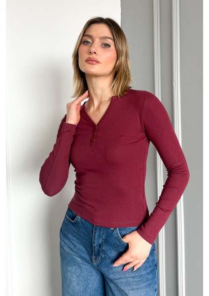Kadın Patlı Düğmeli Uzun Kol Body 21926 fiyatları
