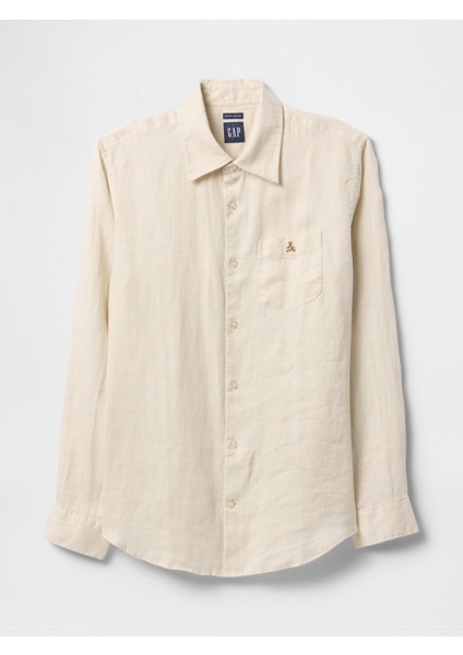 Erkek Bej %100 Keten Gömlek fiyatları