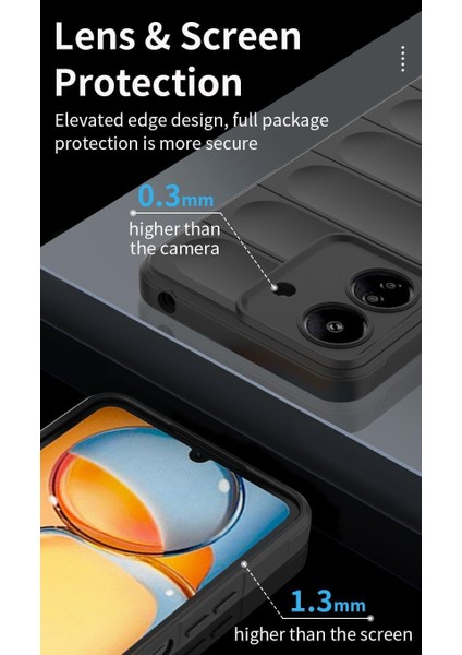 Xiaomi Redmi 13C Uyumlu Kılıf Kamera Korumalı Içi Kadife Leke Bırakmaz Dalga Desenli Kapak indirimleri