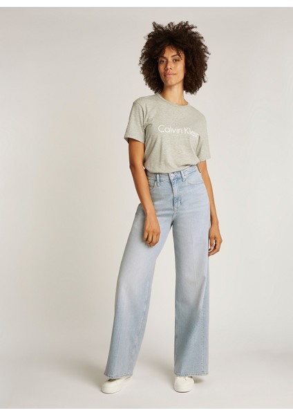 Yüksek Bel Geniş Paça Indigo Kadın Denim Pantolon K20K2080231AD