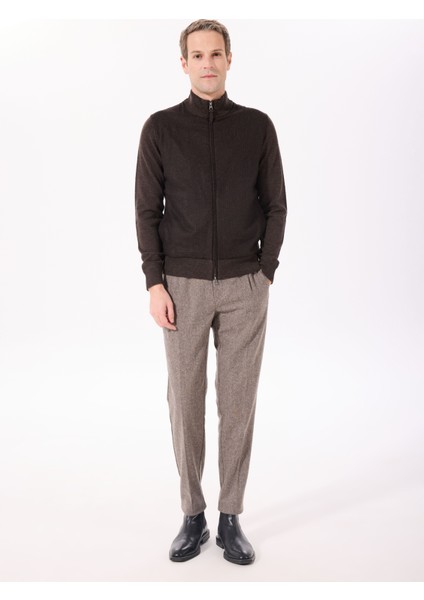 Normal Bel Normal Paça Slim Fit Kahve Erkek Pantolon HM212660