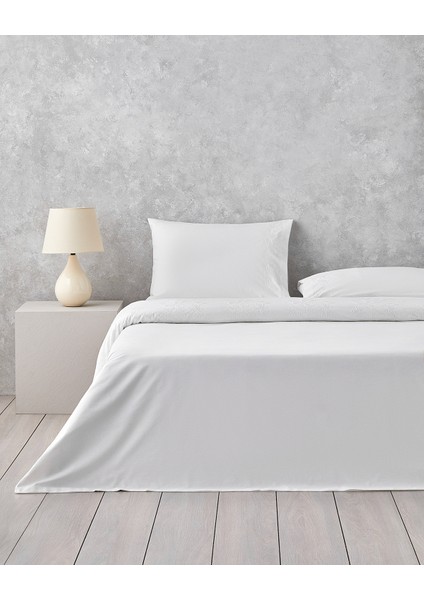 Pure Essence Nakışlı Pamuk Çift Kişilik Nevresim Takımı 200X220 cm Beyaz