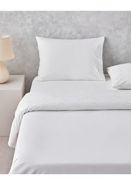 Pure Essence Nakışlı Pamuk Çift Kişilik Nevresim Takımı 200X220 cm Beyaz fiyatları