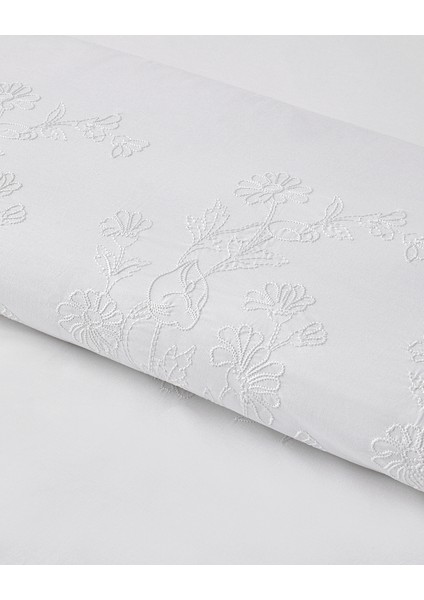 Pure Essence Nakışlı Pamuk Çift Kişilik Nevresim Takımı 200X220 cm Beyaz modelleri