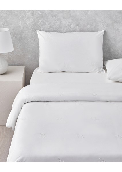 Royal Leafage Nakışlı Pamuk Çift Kişilik Nevresim Takımı 200X220 cm Beyaz fiyatları