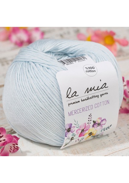 Mercerized Cotton Bebe Mavi El Örgü İpi- 79 - 33592