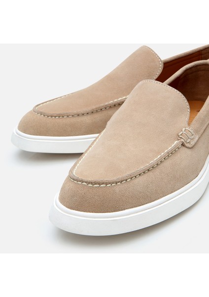 02AYH305500A300 ERKEK Süet Deri Bej Loafer