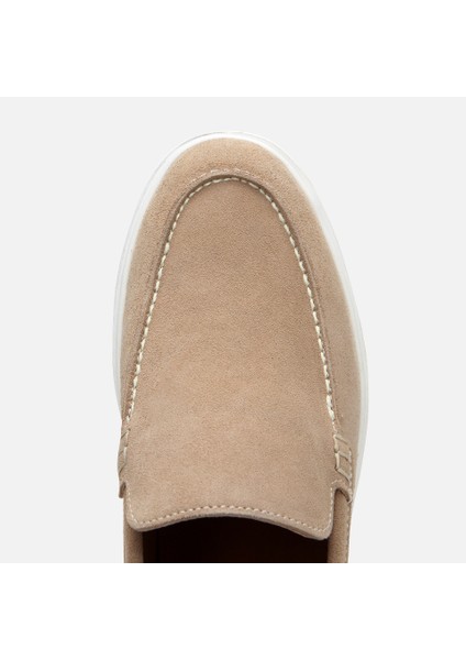 02AYH305500A300 ERKEK Süet Deri Bej Loafer