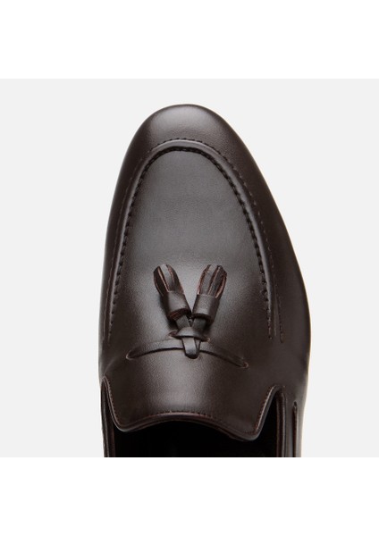 02AYH303410A480 ERKEK Deri Kahve Püskül Detaylı Loafer