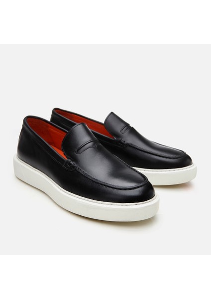 02AYH302990A100 ERKEK Deri Siyah Hafif Tabanlı Loafer