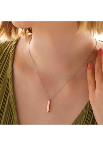 Gümüş Isim Yazılabilen Açılır Çubuk Kadın Kolye CSR2185157 fiyatları