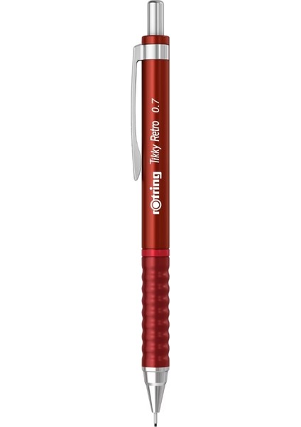 | Tikky Retro Versatil Kalem, 0.7 mm Uç, Metalik Kırmızı, Ergonomik Tutuş