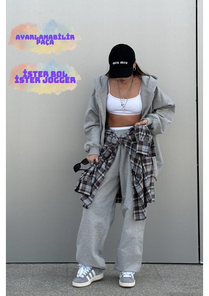 Baggy Tek Eşofman Altı Iki Stil: Paçanı Istediğin Gibi Ayarla, Hem Düz Hem Jogger Kullan fiyatları