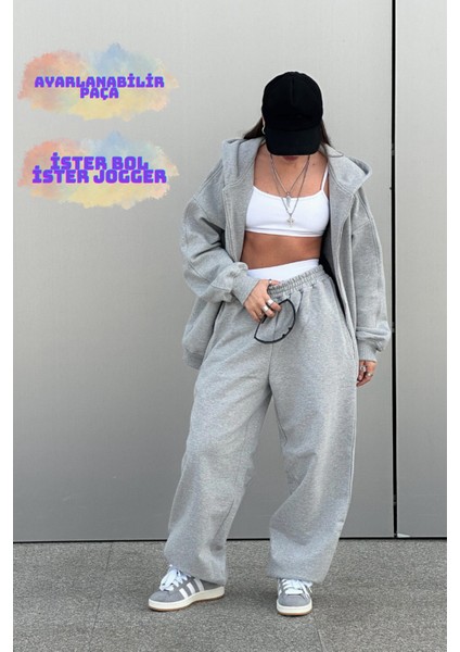 Baggy Tek Eşofman Altı Iki Stil: Paçanı Istediğin Gibi Ayarla, Hem Düz Hem Jogger Kullan modelleri